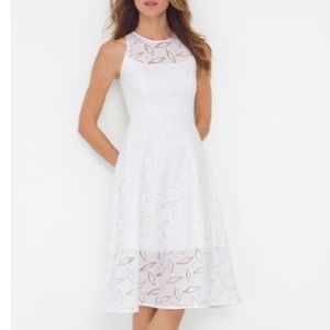 White house black market white Geo Lace Midi Dress